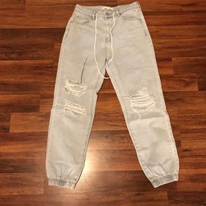 Athleisure Denim Mom Joggers, Excellent Condition